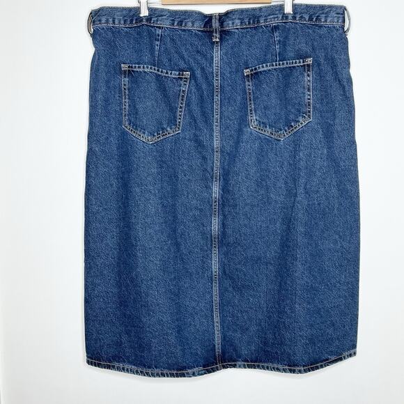 Old Navy Button Up Denim Jean Midi Skirt Womens Size 22 Western Festival Cowgirl - Picture 4 of 5
